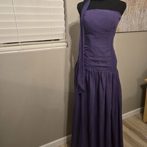 Strapless Purple Evening Gown